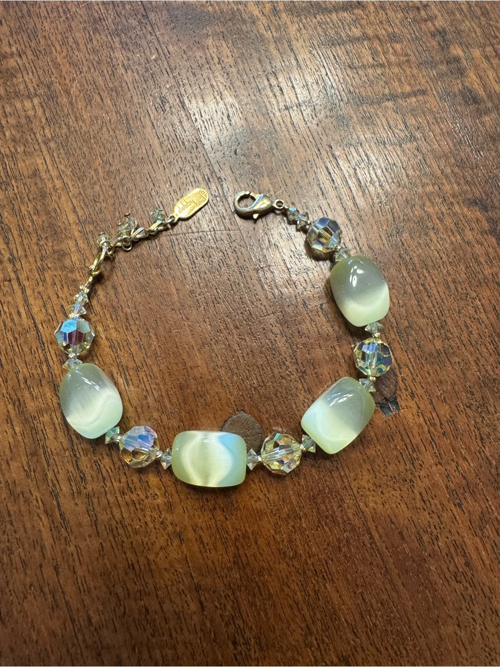 Dabby Reid Ronnie Mae Opalescent Green Bead Bracelet - $48